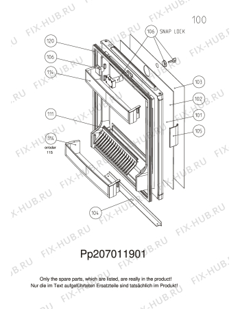 Взрыв-схема холодильника Dometic RH060DF1 - Схема узла C10 Door